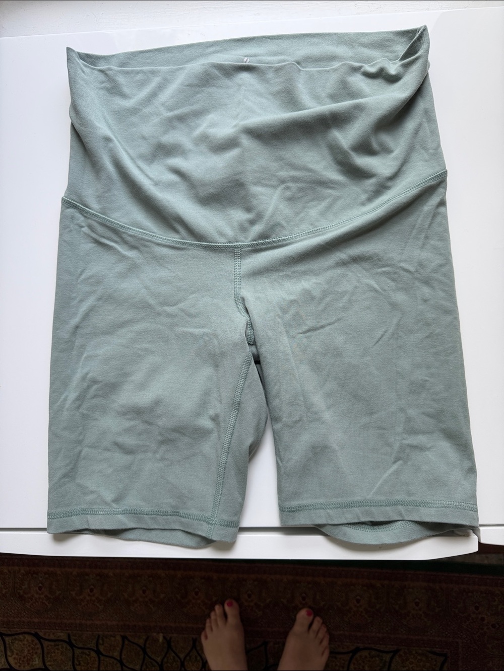 Old Navy Maternity High-Waist Sage Green Bike Shorts